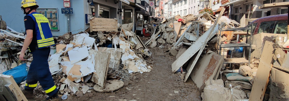 Innenstadt Bad Neuenahr-Ahrweiler in der Woche nach der Katastrophe